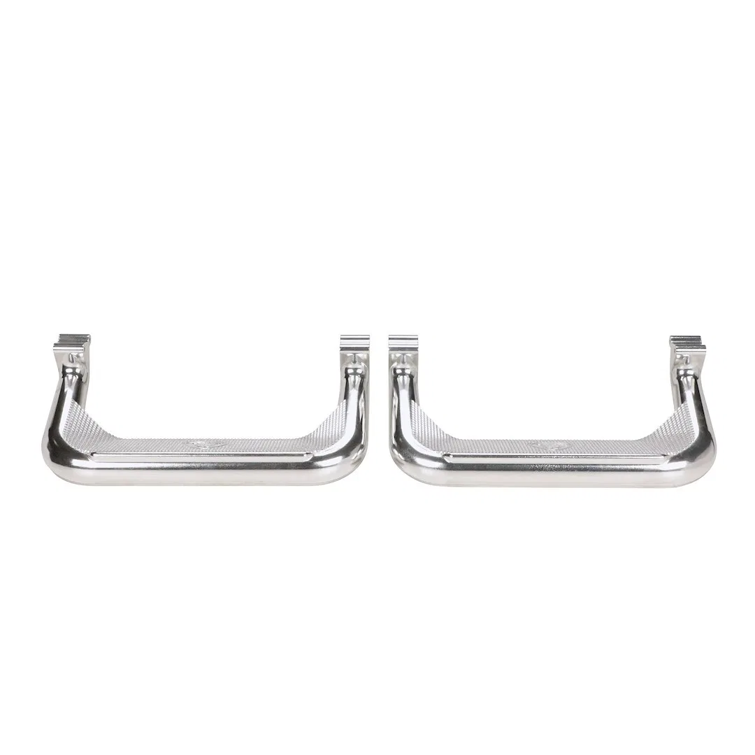 129772 – CARR Truck Step, Cab Mount Direct-Fit Set Of 2 Flat Step Non-Extendable Stationary Polished Aluminum